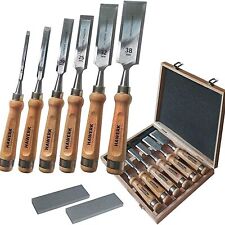 Wood Chisel Sets - Wood Carving Chisels With Premium Wooden Case - Includes 6...