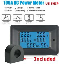 100a Ac Lcd Digital Volt Watt Power Voltage Meter Monitor Kwh Voltmeter Ammeter