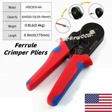 Ratchet Ferrule Crimper Pliers Crimping Tool Cable Electrical Wire Terminals Kit