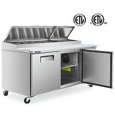 71 Commercial Refrigerated Pizza Prep Table Etl Certificated Double Lid 2 Door