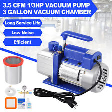 3.5cfm 3 Gallon Vacuum Chamber Vacuum Pump Kit 13hp Single Stage 110v