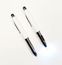 Lot Of 50 Penstriple Function Light-up Led Metal Ballpoint Pens W Stylus-white