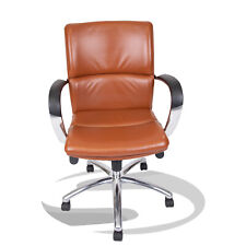 Gunlocke Brown Leather Chair Highly Adjustable