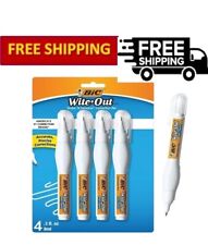 Bic Wite-out Brand Shake N Squeeze Correction Pen For Accuracy White 4-count