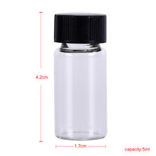 5pcs 5ml Small Cute Lab Glass Vials Bottles Clear Containers With Screw Cap B-cx
