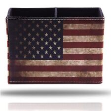 American Flag Desk Organizer Pu Leather Retro Vintage Cool Supplies Patriot...