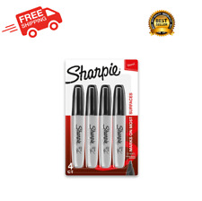 Sharpie Mini Permanent Markers With Chisel Tip Black 4 Count Black Fine Point