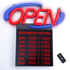 Super Bright Smt Led Open Sign With Business Hours Flexible Minute Adjustment