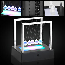 Home Decor Led Newton Cradle Balance Ball Office Science Desk Gravity Toy Gift