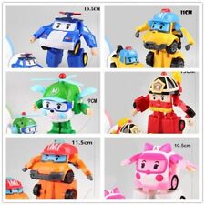 6pcs Transformers Action Figure Poli Roy Amber Helly Robot Car Kids Robocar Toy