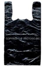 Small Black Plastic Hdpe T-shirt Grocery Shopping Bags 8 X 4 X 16 1000cs