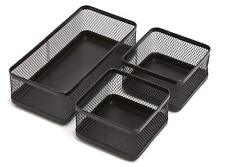 1intheoffice Desk Baskets And Organizers Tray Black Mesh Tray Black Wire Me...