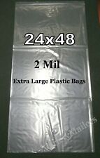 5 Clear Flat Plastic Merchandise Bags 24x48 2 Mil Extra Large Size Bags