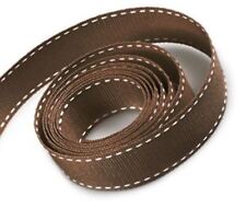 Trimplace 58 Inch Ribbon With Saddle Stitch -10 Yards Brown With White Saddle