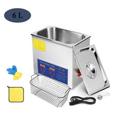 6l Ultrasonic Cleaner Stainless Steel Industry Heated Heater Wtimer New