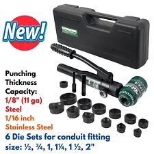 Hydraulic Knockout Punch Electrical Conduit Hole Cutter Set 12-2 Metal Sheet