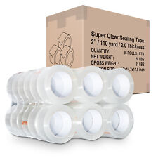36 Rolls Clear Packing Tape Sealing Shipping 2 Mil 2 In X 110 Yards Packing Tape