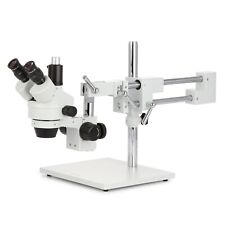 Amscope 3.5x-180x Trinocular Stereo Zoom Microscope Double Arm Boom Stand
