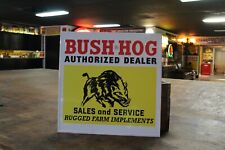 Bush Hog Daler Farm Implements Embossed Metal Sign Gas Oil Service Ford Seed Ih