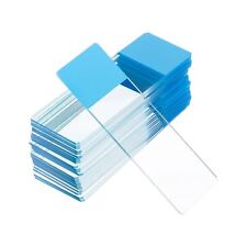 Box Of 50pc Blank Microscope Slides 1x3 25x75mm With Single Blue Coated End