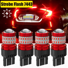 7443 Led Strobe Flashing Blinking Brake Tail Light Parking Safety Warning Bulbs