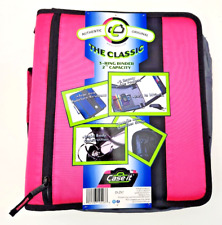 Case It Zipper Binder The Classic 2 Capacity 3-ring Shoulder Strap Pink W-221