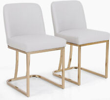 Dining Chairs Bar Stools Set Of 2 Pu Leather Kitchen Restaurant Pub Chairs Beige