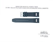 Authentic Invicta I Force 19656 Polyurethane 24mm Black Watch Band