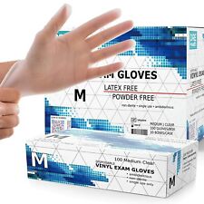 1000pcs Medium Vinyl Disposable Gloves Powder Free 4 Mil Clear Latex Free Exam