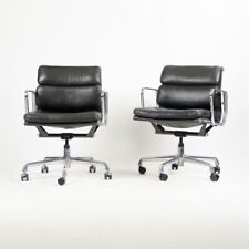 1990s Herman Miller Eames Soft Pad Management Desk Chair Black Leather 8x Avail