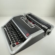 Vintage Olivetti Lettera 33 Portable Typewriter Silver Case