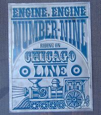 Vintage Letterpress Shop Sign Number 9 Riding On Chicago Line 7 78 X 10 38
