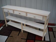 Unfinished 60 Sofa 58x11 Consoleshaker Style Pine Table W2 Shelves Drawers