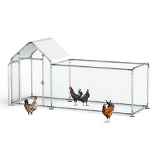 10x3x5ft Metal Chicken Coop Hen House Poultry Pet Hutch Wcover Backyard Farm