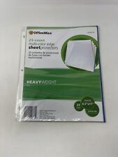 Office Max Top-loading Multi Color Edge Heavy Duty Sheet Protectors Clear 25 New