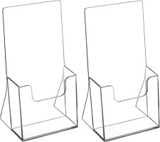 Acrylic Brochure Holder 4 Clear Countertop 2 Pack Trifold Stand