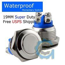 19mm Water Proof Starter Switch Boat Horn Momentary Push Button Stainless Steel
