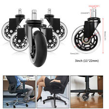 Set Of 5 Office Chair Caster Wheels 3 Inch Heavy Duty Computer Desk Chair Wheel