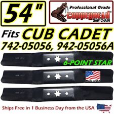 Copperhead 3-pk 54 Cub Cadet Rzt Xt1-2 Blades 742-05056 942-05056a Made In Usa