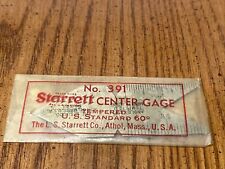Nos Sealed Starrett No. 391 Center Gage Fishtail Tempered Us Standard 60 Degree