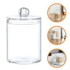 Plastic Apothecary Jars Holder Dispenser Cotton Pad Canisters Storage Container