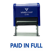 Basic Paid In Full Self Inking Rubber Stamp Blue Ink - Large