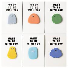 Cute Beans Sticky Notes Writable Memo Stickers 6 Packs Colorful Reminder La...