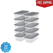6 Qt Clear View Storage Boxes Stackable Bin Plastic Containers Box Pack Of 10