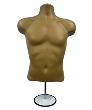 Male Torso Mannequin - Bronze Gold Stand Hanging Hook Men Dress Form