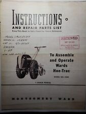 Montgomery Ward 1941 Hoe-trac 5380 Walk-behin Garden Tractor Owner Parts Manual
