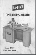 Hardinge Lathe Dv59 Operator Manual 20 Pages. Comb Bound Gloss Protective Cover