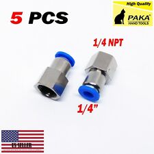 5 X Pneumatic Female Connector Air Push In Fitting Straight Tube Od X Npt 14