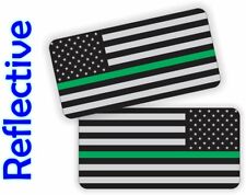 Reflective Green Line American Flag Hard Hat Helmet Stickers Decals Usa Flags