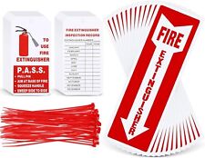 50 Sets Fire Extinguisher Tags Zip Ties 12 Sheets Fire Extinguisher Sign